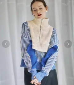 レイヤードハーフzipニット　KBF