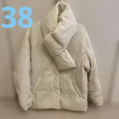 グリーンレーベルリラクシングノーカラー撥水ダウンコートアイボリー