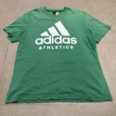 Adidas アディダス　半袖　tシャツ　緑　ロゴ　Lのサムネイル