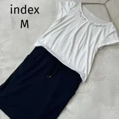 【index】 ビジュー装飾　ドッキングワンピース