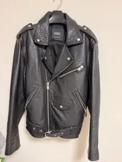 ZARA 本革 バッファローレザー ダブルライダースジャケット 黒 L
