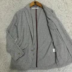 美品✨メンズメルローズ パイル ジャケット アンコン 千鳥格子調 洗える Lのサムネイル
