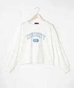 LOVETOXIC カレッジ短丈ロゴ長T　M150 ホワイト　ラブトキ