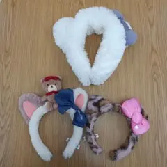 ユニバ　USJ　ハローキティ　タイニーチャム　カチューシャ　3点セット　豹柄