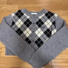 アーガイル柄 ニットカーディガン
