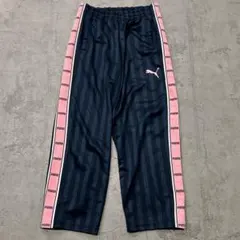 【T104】PUMA プーマ ジャージ ストライプ ネイビー　ピンク　y2k