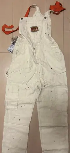 ホワイトオーバーオール（ペイントスプラッター）