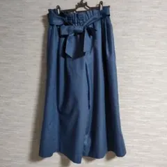 レディース　ガウチョパンツ　リボンベルト付き