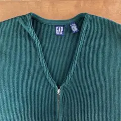【名作】90s OLD GAP コットンニットベスト　ジップ
