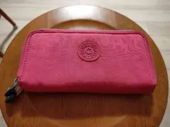 KIPLING ピンク ナイロン ジッパー長財布のサムネイル