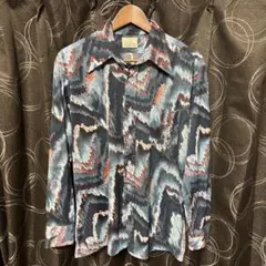 70's vintage シャツ 抽象模様 ポリエステル 古着