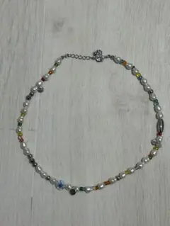 韓国風 パール×カラフルビーズ ネックレス Y2K チョーカー トレンド お洒落