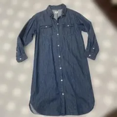 1度洗濯のみcoen デニムシャツワンピース　140