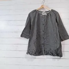 【美品】 ギャルソンヌ　レディース　トップス　チュニック丈　リボン付き　かわいい