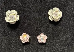 ミハエルネグリン　花型ピアス 2ペアセット シルバー ピンク