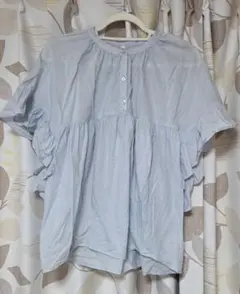 coca ガーゼ袖フリルブラウス レディース