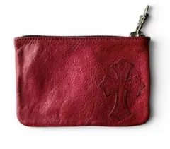 CHROME HEARTS クロムハーツ パスポートケース クロスパッチ レッド