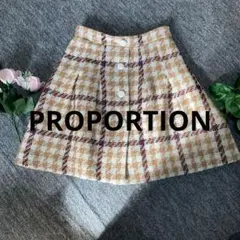 PROPORTION プロポーション　膝丈スカート　3 チェック柄△