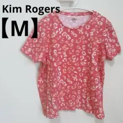 Kim Rogers 【M】ラウンドネック　ピンクヒョウ柄　半袖Tシャツ