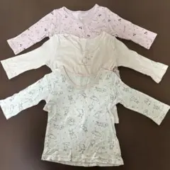 ウサギ柄長袖シャツ3枚セット