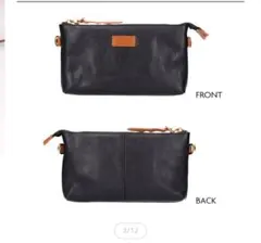 ミッシュキッシュ 本革レザーショルダーバッグ ブラック スマホショルダー