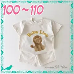 100~110　上下セットアップ　ライオンプリント　可愛い　運動　体操教室　1