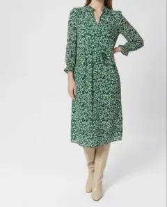 Hobbs London キャサリン妃愛用ブランド 花柄ラップワンピース uk8