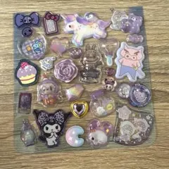 シール　お裾分け　ボンボンドロップシール　紫系