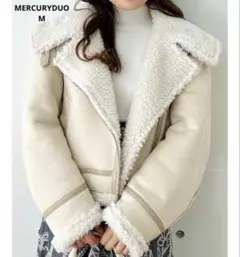 MERCURYDUO フェイクムートンビッグカラーボンバージャケット　M