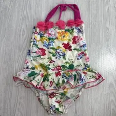 美品　120㎝　女の子用花柄ワンピース水着