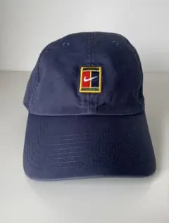 Nike ナイキ コートテニス キャップ 刺繍ロゴ 帽子 ネイビー y2k