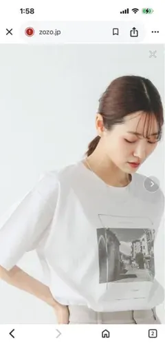 フォトプリントTシャツ オフホワイトのサムネイル