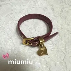 美品 ミュウミュウ Miu Miu ブレスレット エナメル（パテントレザー 