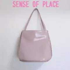 SENSE OF PLACE　トートバッグ　エナメル　ピンク