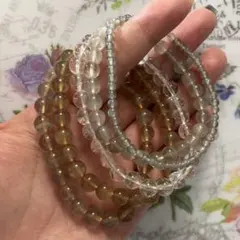 【特価品】 天然石 グレージュ系 小粒ブレスレット 5本セット まとめ売り