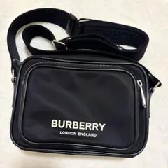 BURBERRY パディ ショルダーバッグ ブラック ロゴ ナイロン メンズのサムネイル