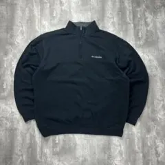 コロンビア 刺繍ロゴ ワンポイント ハーフジップスウェットブラック L 6138