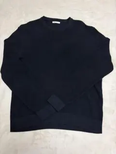 ZARA ネイビー リブ編みニット L