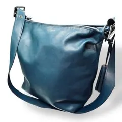 COACH Legacy Shoulder Bag Blue Leather