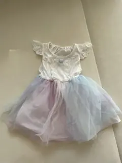 ノースリーブワンピース 100cm ホワイト/パープル/ブルー