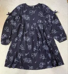 【美品⭐︎最終値下げ】【Bebe】ネイビー 花柄 ワンピース 140