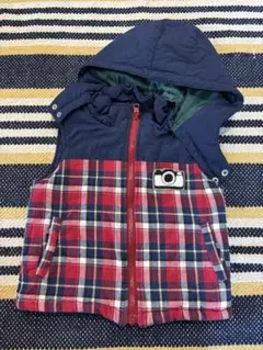 KladSkapフード付きダウンベスト チェック