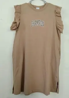 Champion フリル袖 ベージュ ワンピース 160 Mサイズ