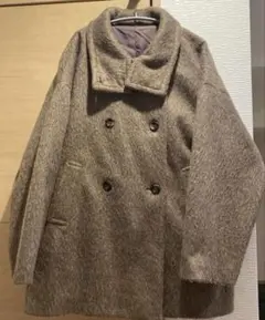 ダブルブレスト チェスターコート ブラウン