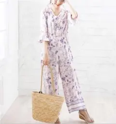 新品　ペイズリー柄　オールインワン　ゆるシルエット　これ一枚でコーデ完成のサムネイル