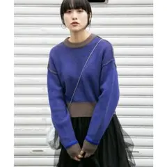 KBF バイカラーリバーシブルニット