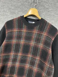 綺麗 Brooks Brothers チェック柄 カシミアウール ニット 黒 M