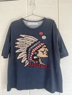 Votemakenewclothes インディアン 転写プリント Tシャツ