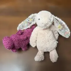 JellyCat うさぎ & ヒポポタマス カバ ぬいぐるみセット