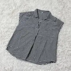 【c5629】TOPVALU シャツ　ノースリーブ　ブラック　ホワイト